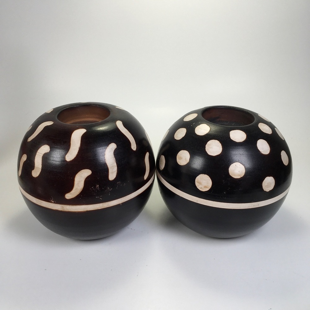 Made In Peru Pottery Candle Holders